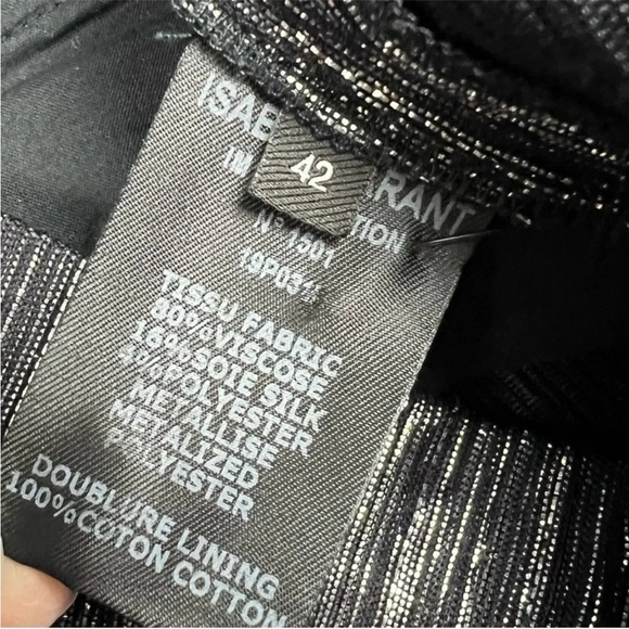 NWOT Isabel Marant Dansley Party Time Trousers Pants Metallic Silver Designer 12 - Picture 9 of 12